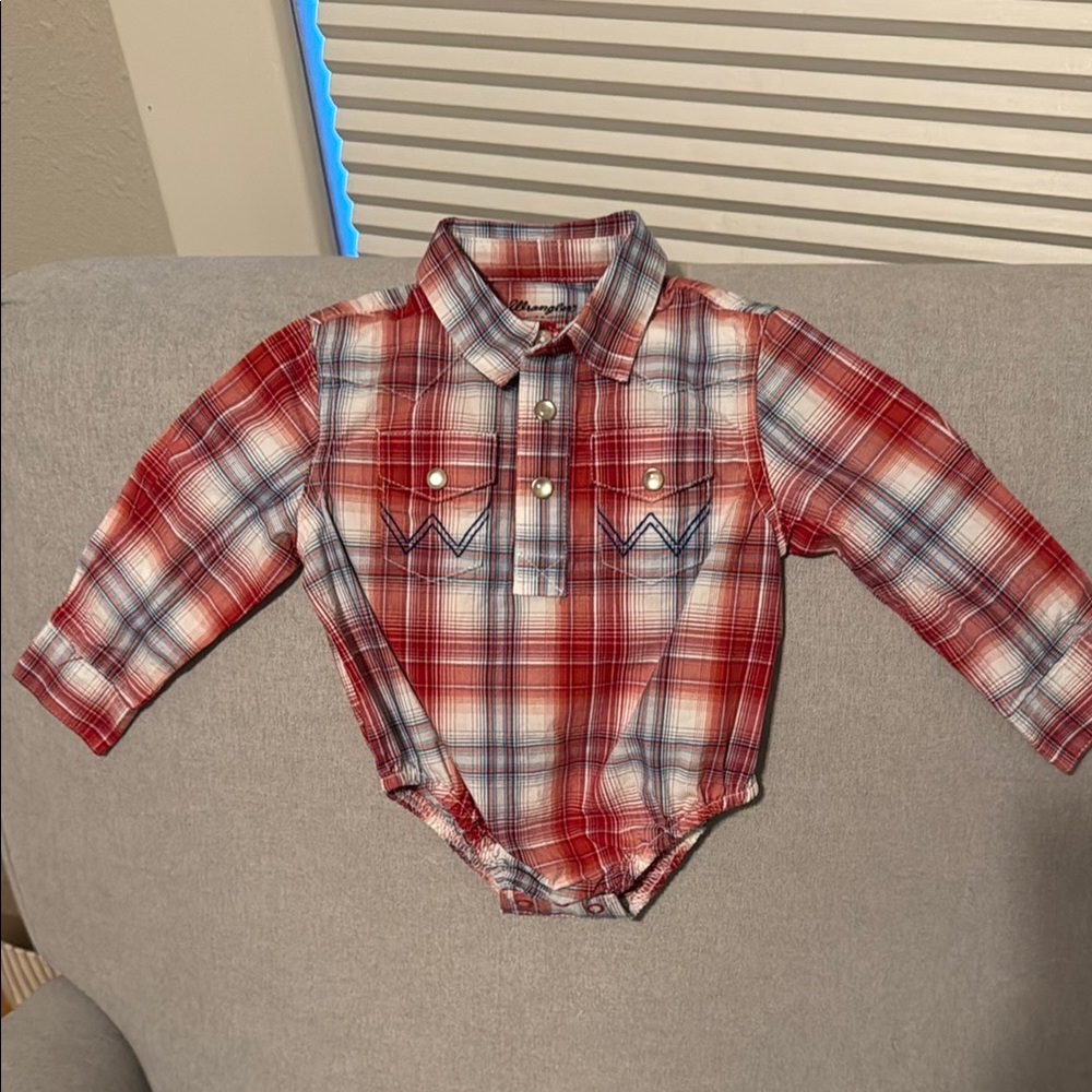3-6M Wrangler Pearl Snap Onesie